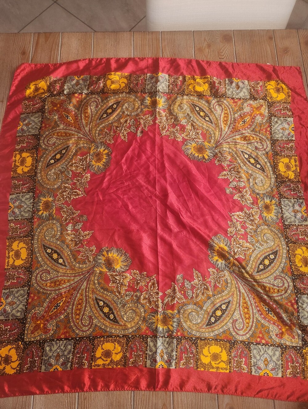 Red Paisley Decorative Headscarf